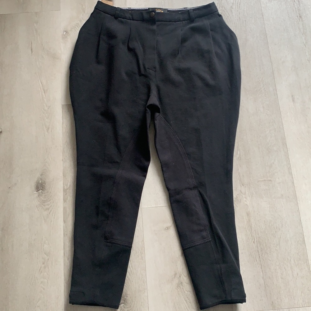 Pytchley Black pants riding F. Seat shapely fly front‎ size 34 regular NWTags